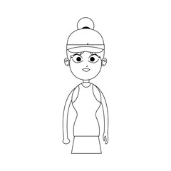 woman cartoon icon over white background. vector illustration