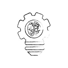 Bulb idea and human brain icon vector illustration graphic design