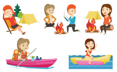 Vector set of traveling people.