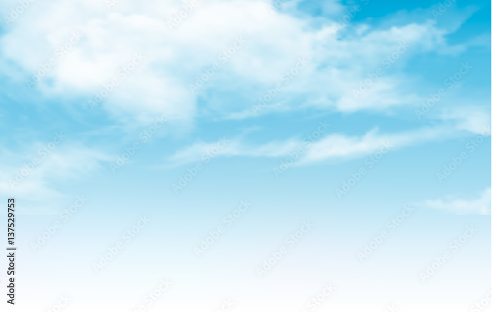 Poster blue sky with clouds. vector background.