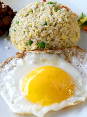 Delicious fried rice in the plate