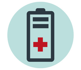 Obraz premium Battery with Red Plus