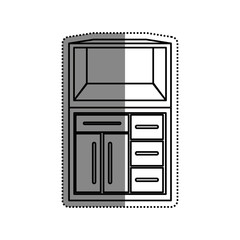 Obraz premium Kitchen cabinet design icon vector illustration graphic design