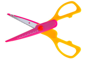 Zig zag scissors in open isolated on white background