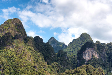 Scene of Ratchaprapha Dam at Khao Sok National Park, Surat Thani Province, Thailand.