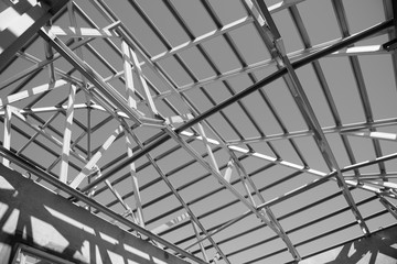 Structure of steel roof.