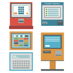 ATM icons vector illustration.