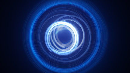 Blue dynamic light circles long exposure lightpainting