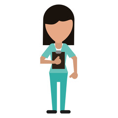 medical staff female clipboard health vector illustration eps 10