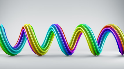 Colorful spiral 3D shape