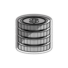 Fototapeta na wymiar Coins of money icon vector illustration graphic design