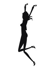 silhouette woman fashion slim vector illustration eps 10