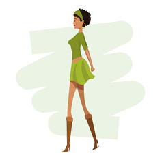 happy woman fashion slim vector illustration eps 10