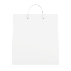 Empty paper bag on white background. 3d rendering.