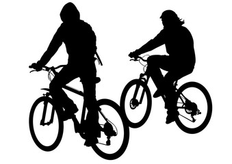 Sport man whit bike on white background