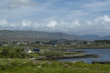 The coast line of the sea. Countryside.