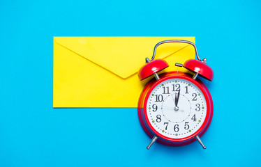 envelope and clock