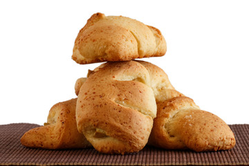 Large fresh croissants