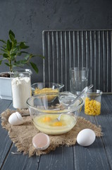 Process of preparation of the dough. Ingredients for the dough.