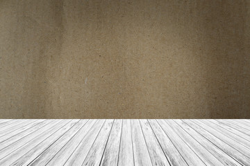 Cardboard paper texture with wood terrace