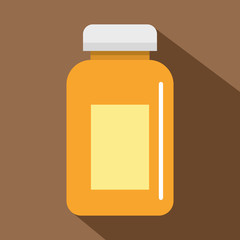 Medicine jar icon, flat style