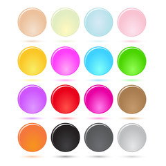 Colorful Round Glossy Jelly style Buttons, Vector illustration