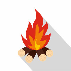 Bonfire icon, flat style