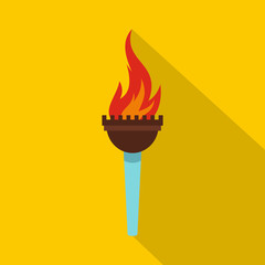 Torch icon, flat style