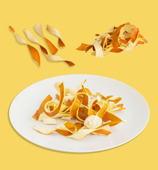 Dry Orange Peel Isolated on White Background
