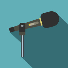 Sound recording equipment icon, flat style