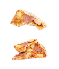 Hawaiian pizza composition isolated