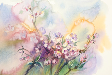 sakura bloom watercolor