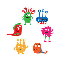 A collection of colorful isolated cute monsters - 137542741