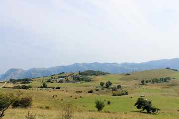 Obraz premium Farms in the mountain