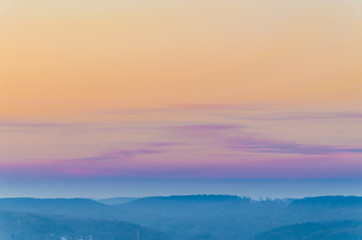 Obraz premium Lviv city scape during the sunset