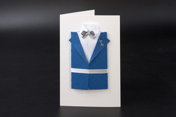 invitation card handmade. volumetric image dress code.