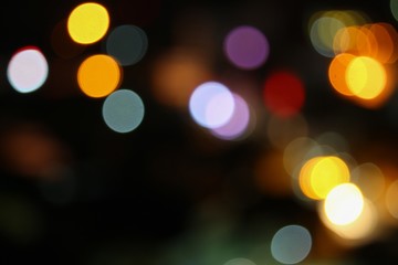 Abstract blurred bokeh in city colorfu beautiful in night, with copy space