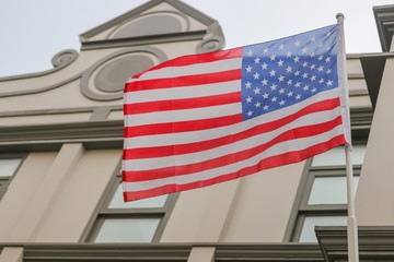 American flag tha thome proudly displaying their