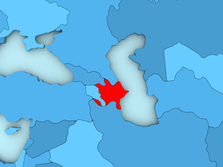 Azerbaijan on 3D map