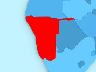 Fototapeta premium Namibia on 3D map