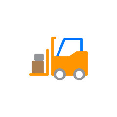 Forklift truck icon vector, filled flat sign, solid colorful pictogram isolated on white. Symbol, logo illustration