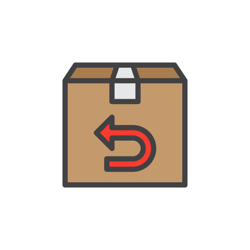 recommend clip art: Return purchase line icon, filled outline vector sign, linear colorful pictogram isolated on white. Symbol, logo illustration