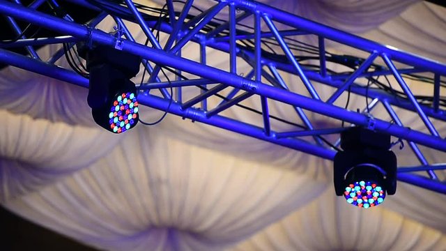 Stage light probe before entertainment event