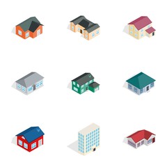 Private residential architecture icons set