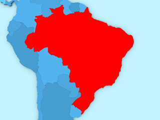 Brazil on 3D map