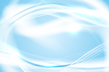 Abstract blue and white wavy shiny background