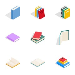 Learning icons set, isometric 3d style