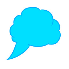Cloud thought blue with trim of vector illustration