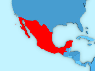 Mexico on 3D map