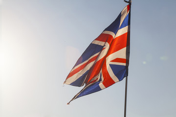 Union jack flying in the sky